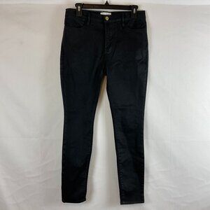 Frame Le High Skinny Jeans 28 Black Faux Leather Coated